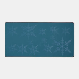 Sneeuwvlokken op Dark Blue Desk Mat