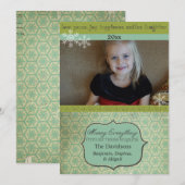 sneeuwvlokken op de Blauwgroen Kaart van de Fotov (Voorkant / Achterkant)