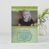 sneeuwvlokken op de Blauwgroen Kaart van de Fotov (Staand voorkant)