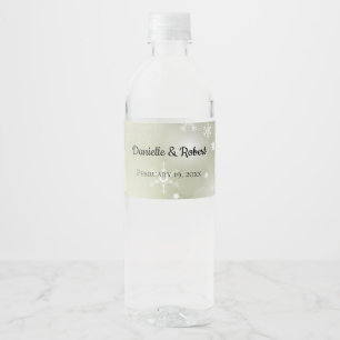 Sneeuwvlokken op de etiketten van Sage Water Fles