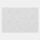 Sneeuwvlokken op de grijze kerstfeestdag inpakpapier vel (Voorkant 2)