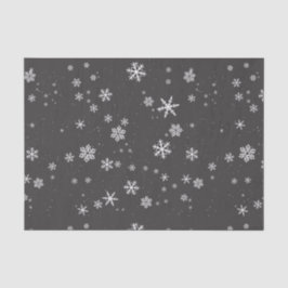 Sneeuwvlokken op de grijze kerstfeestdag tissuepapier