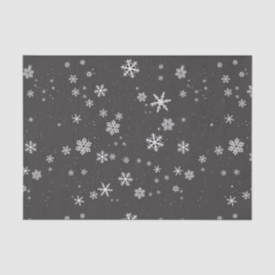 Sneeuwvlokken op de grijze kerstfeestdag tissuepapier