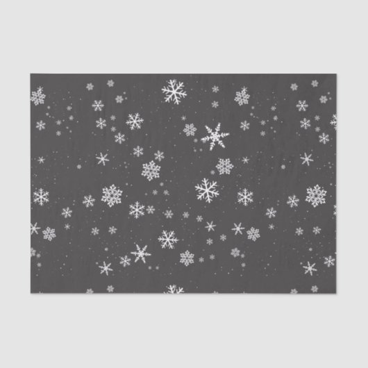 Sneeuwvlokken op de grijze kerstfeestdag tissuepapier (Voorkant)