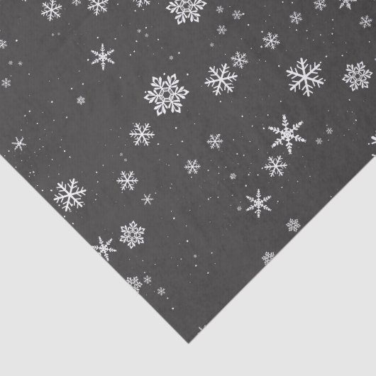 Sneeuwvlokken op de grijze kerstfeestdag tissuepapier (Detail)