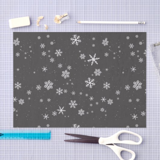 Sneeuwvlokken op de grijze kerstfeestdag tissuepapier (Craft)