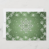 Sneeuwvlokken op de groene kerstrepetitie kaart (Achterkant)