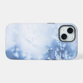Sneeuwvlokken op de grond iPhone 15 case (Achterkant horizontaal)