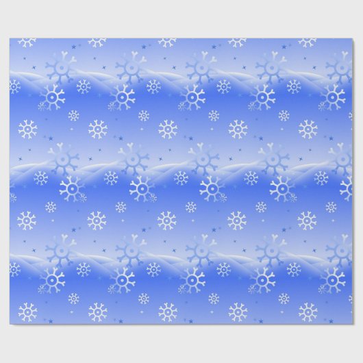 Sneeuwvlokken op de heuvels cadeaupapier (Vlak)