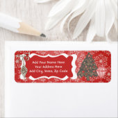 Sneeuwvlokken op de labels van het Red Holiday-adr (Insitu)