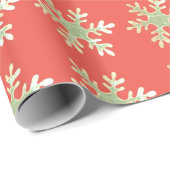 Sneeuwvlokken op de Rode Kerstfeestdag Cadeaupapier (Rol Hoek)