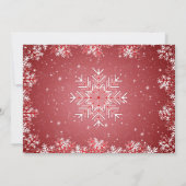 Sneeuwvlokken op de rode kerstrepetitie kaart (Achterkant)