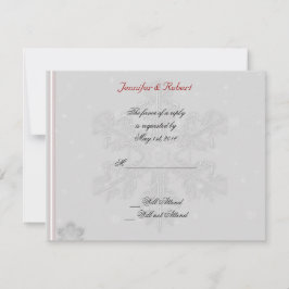 Sneeuwvlokken op de Silver Response-kaart RSVP Kaartje