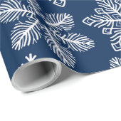 Sneeuwvlokken op donkerblauw cadeaupapier (Rol Hoek)