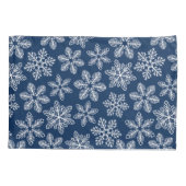 Sneeuwvlokken op donkerblauw kussensloop (Achterkant)
