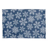 Sneeuwvlokken op donkerblauw kussensloop (Voorkant)