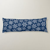 Sneeuwvlokken op donkerblauw lichaamskussen (Achterkant)