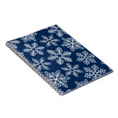 Sneeuwvlokken op donkerblauw notitieboek (Rechterzijde)