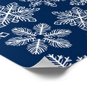 Sneeuwvlokken op donkerblauw poster (Hoek)
