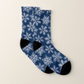 Sneeuwvlokken op donkerblauw sokken (Paar)