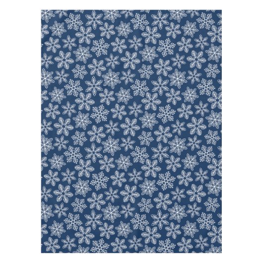 Sneeuwvlokken op donkerblauw tafelkleed (Voorkant)