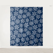 Sneeuwvlokken op donkerblauw wandkleed (Voorkant)
