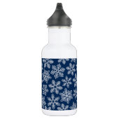 Sneeuwvlokken op donkerblauw waterfles  (Rechts)