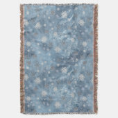 Sneeuwvlokken op een bevroren glazen raam deken (Voorkant Verticaal)