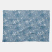 Sneeuwvlokken op een blauwe achtergrond theedoek (Horizontaal)
