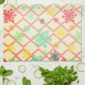 Sneeuwvlokken op een gele achtergrond met verloopv theedoek (Gevouwen)