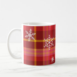 Sneeuwvlokken op een kerstspel koffiemok