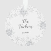 Sneeuwvlokken op familiefornament kerstversiering ornament (achterkant)