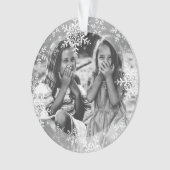 Sneeuwvlokken op familiefornament kerstversiering ornament (voorkant)