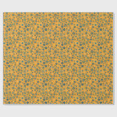  sneeuwvlokken op geel cadeaupapier (Vlak)