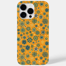 sneeuwvlokken op geel Case-Mate iPhone 14 pro max hoesje