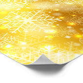 Sneeuwvlokken op goud poster (Hoek)