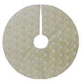 Sneeuwvlokken op goudborst van polyester kerstboom rok (Voorkant)