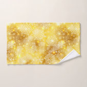 Sneeuwvlokken op gouden bodem bad handdoek (Handdoek)