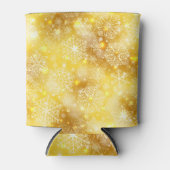 Sneeuwvlokken op gouden bodem blikjeskoeler (Voorkant)