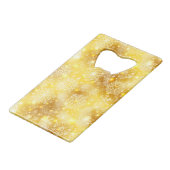 Sneeuwvlokken op gouden bodem creditkaart flessenopener (Voorkant Gekanteld)