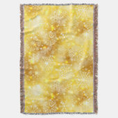 Sneeuwvlokken op gouden bodem deken (Voorkant Verticaal)