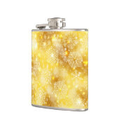 Sneeuwvlokken op gouden bodem heupfles (Links)
