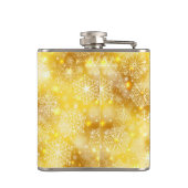 Sneeuwvlokken op gouden bodem heupfles (Achterkant)