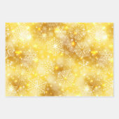 Sneeuwvlokken op gouden bodem inpakpapier vel (Voorkant)