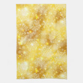 Sneeuwvlokken op gouden bodem theedoek (Verticaal)