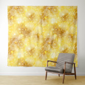 Sneeuwvlokken op gouden bodem wandkleed (In Situ (horizontaal))