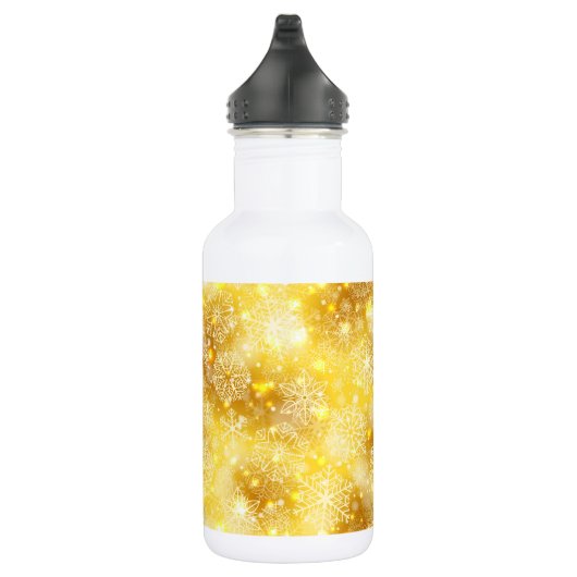 Sneeuwvlokken op gouden bodem waterfles  (Rechts)