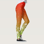 Sneeuwvlokken op het hete tropische kleurenverloop leggings (Rechts)