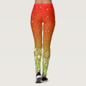 Sneeuwvlokken op het hete tropische kleurenverloop leggings (Achterkant)