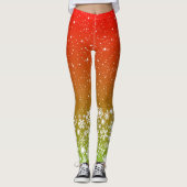 Sneeuwvlokken op het hete tropische kleurenverloop leggings (Voorkant)